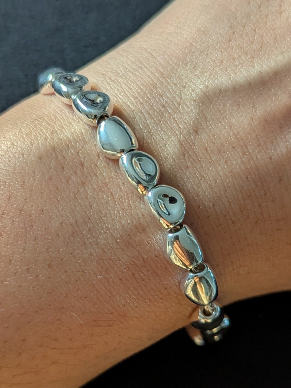 925 Sterling Silver Solid Beaded Bracelet Elegant Classic Minimalist